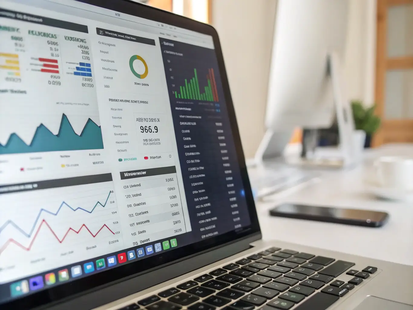 A graphic showing a dashboard interface with financial charts and data, representing automated accounting and financial tracking within a partnership.